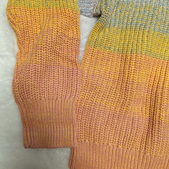 LC Lauren Conrad Women Mock Neck Rainbow Ombre Knit Sweater NWT - Picture 4 of 8